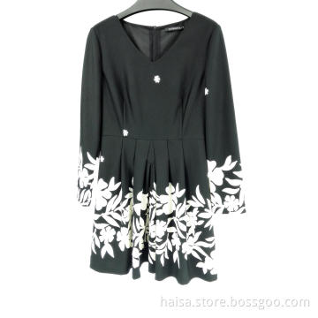 Ladies V Neck Waist Elegant Dress